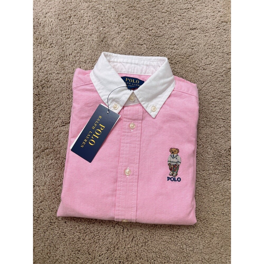Polo Ralph Lauren Oxford Button Down dress shirt Polo Bear NWT size 6
